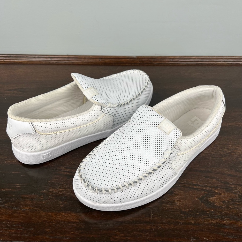 DC Loafers Mens Villain 2 Leather Shoes Size 10 White Scateboard